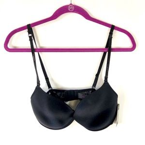 NWT Fredricks of Hollywood padded black push-up bra 36C